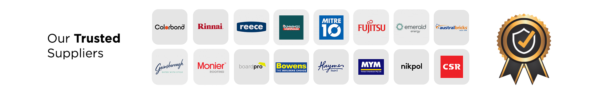 Our Trusted Suppliers